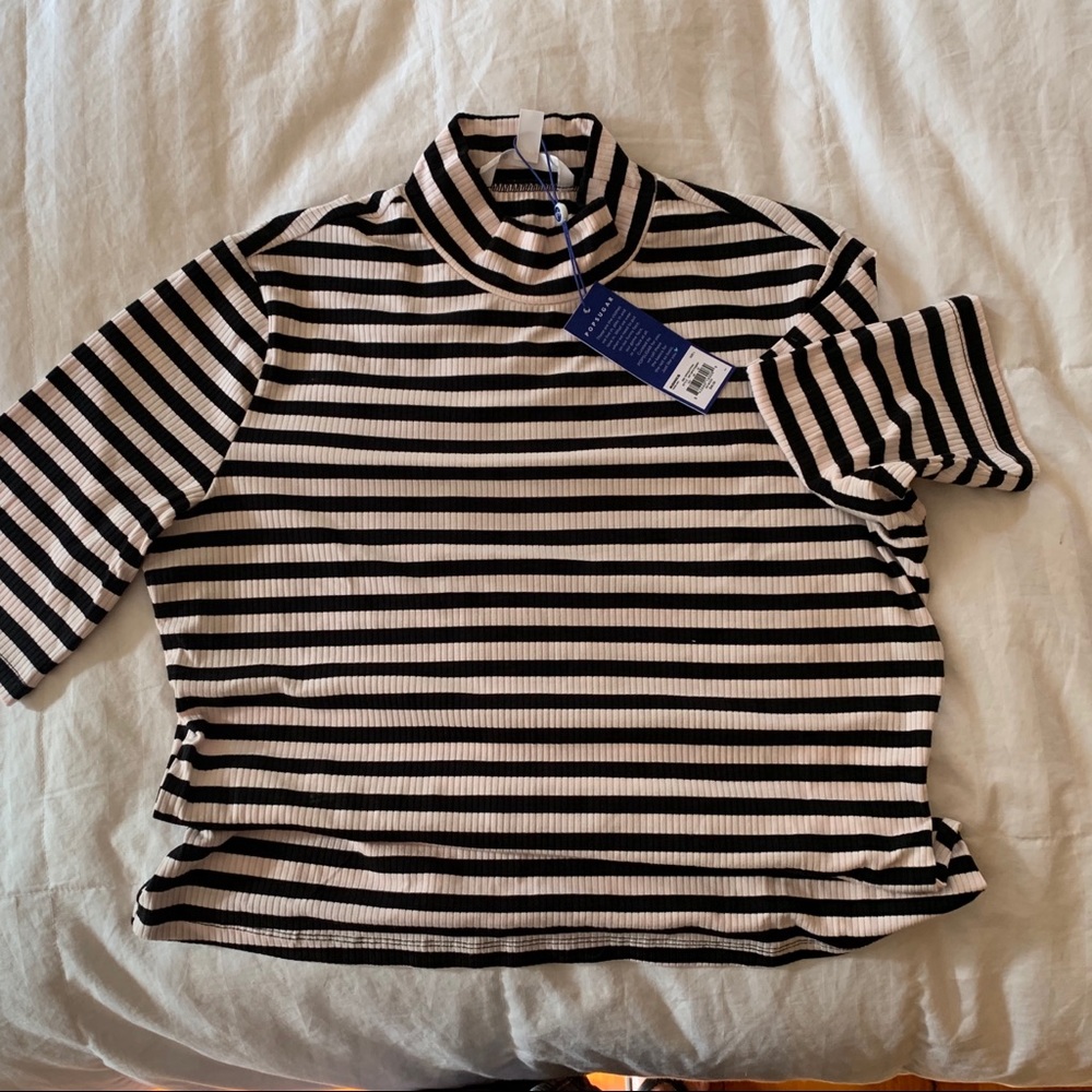 Popsugar striped mock- neck top